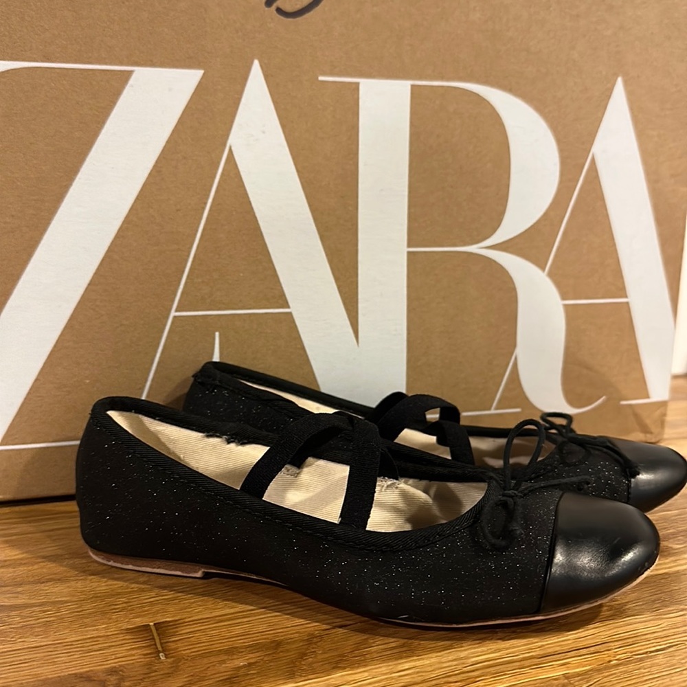 Black bow ballet flats for girls